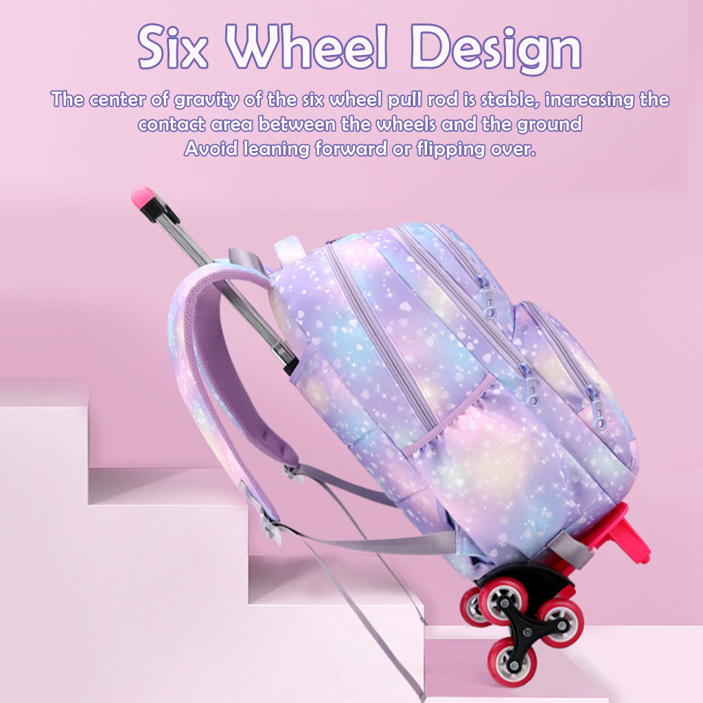 PALAY® School Backpack on 6-Wheel Backpack with Retractable Pull Handle School Backpack Detachable Wheel Stand Design Fashion Travel Backpack School Gift for Kids 6-12 Years Old PALAY® School Backpack on 6-Wheel Backpack with Retractable Pull Handle School Backpack Detachable Wheel Stand Design Fashion Travel Backpack School Gift for Kids 6-12 Years Old